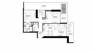 Планировка квартиры 2 спальни в ЖК ELITZ 3 № 11012